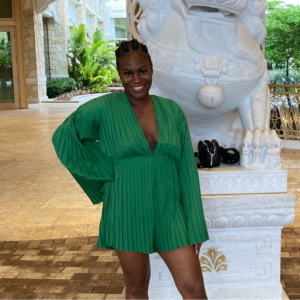 Vibrant Green Long Sleeve Romper